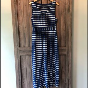 Talbots Blue and white stripped maxi size large